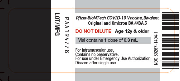 PRINCIPAL DISPLAY PANEL - 0.3 mL Vial Label – Bivalent 1404