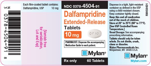 Dalfampridine Extended-Release Tablets 10 mg Bottle Label