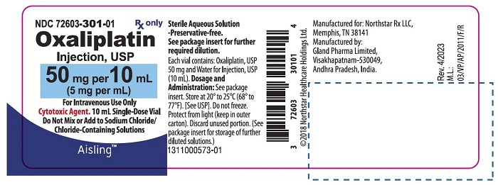 Principal Display Panel – Oxaliplatin Injection, USP 50 mg Vial Label
