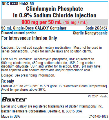 Clindamycin Phosphate in Sod. Chlor. container NDC 0338-9553-50 panel 1 of 2