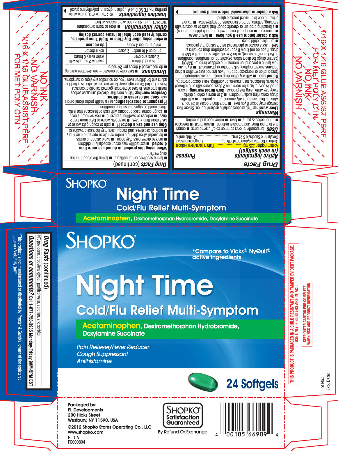 Shopko night time cold/ flu relief