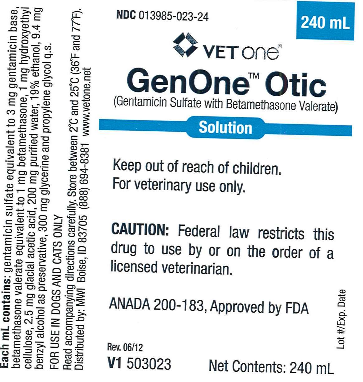 GenOne Otic 240 mL