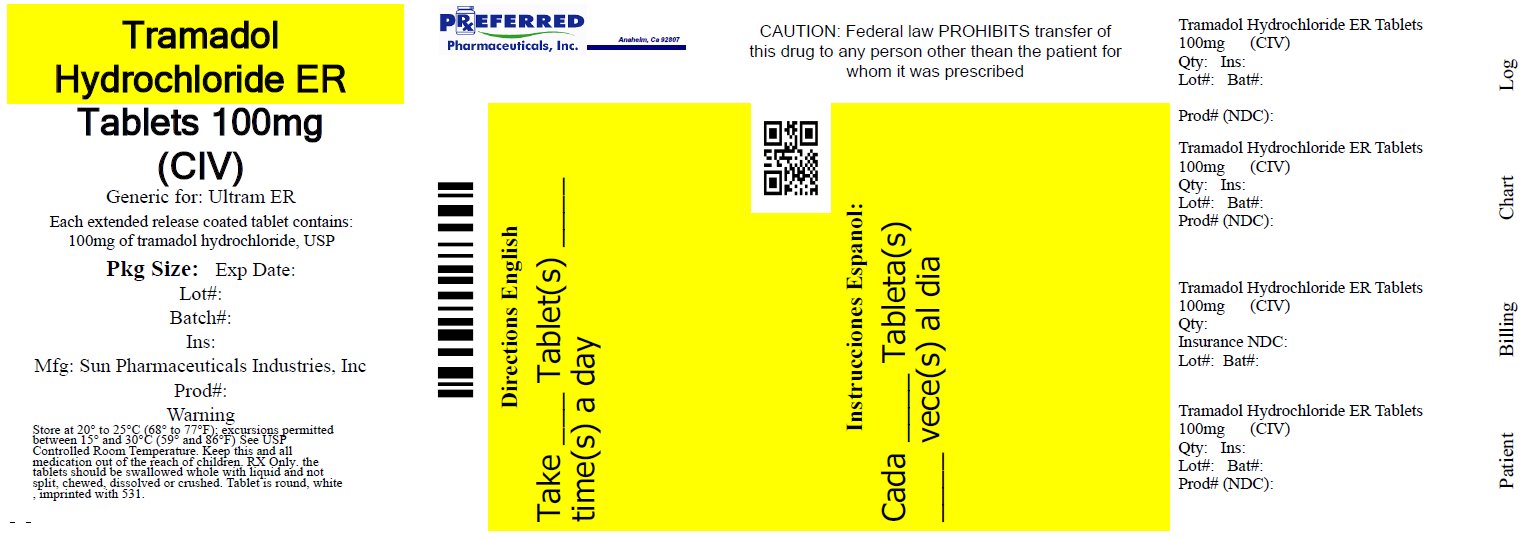 Tramadol Hydrochloride ER Tablets 100mg (CIV)