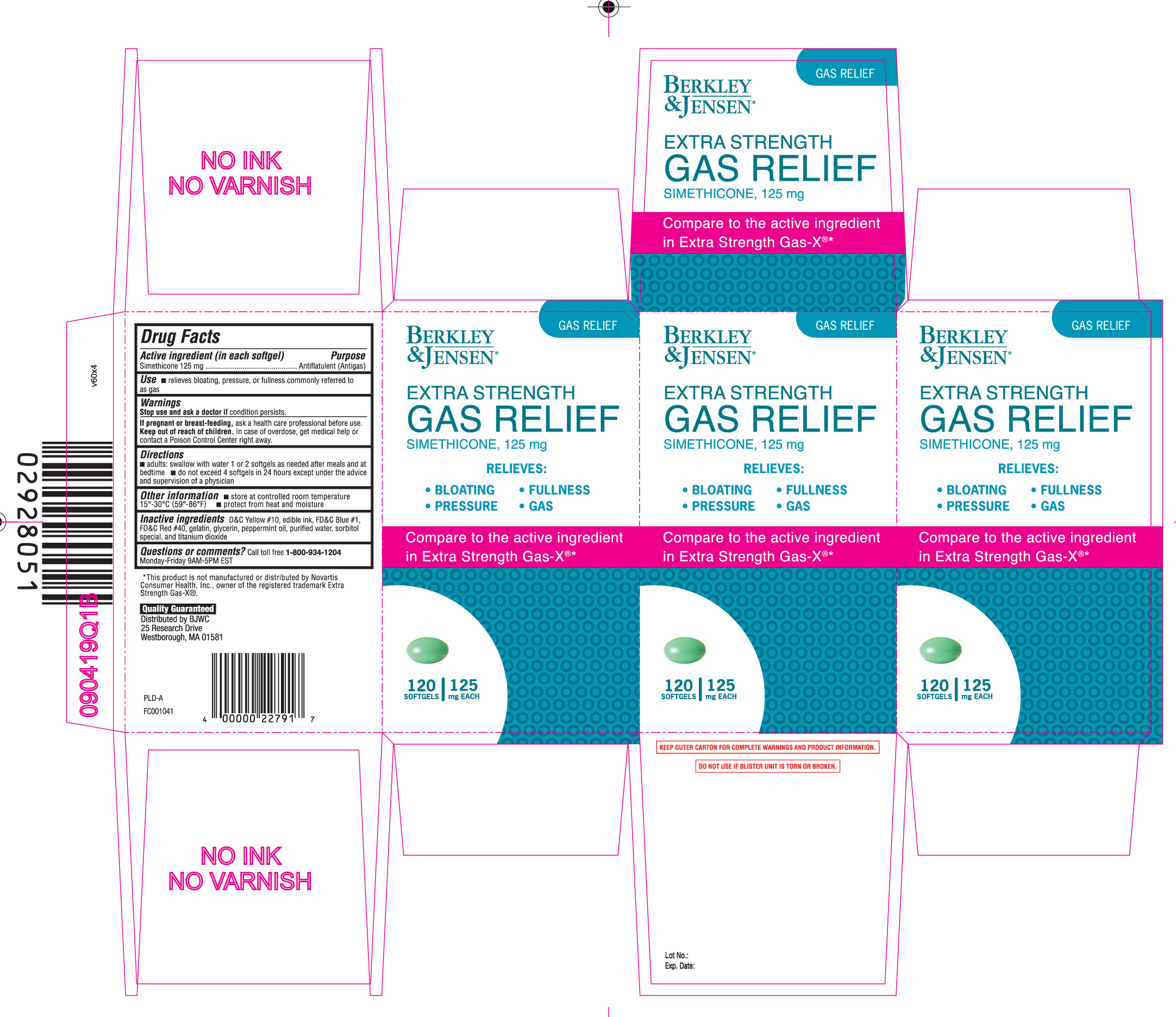 Berkley & Jensen extra strength Gas Relief softgels