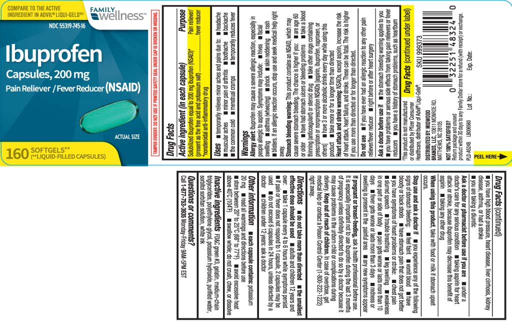 Solubilized ibuprofen equal to 200 mg ibuprofen (NSAID* (present as the free acid and potassium salt) *nonsteroidal anti-inflammatory drug