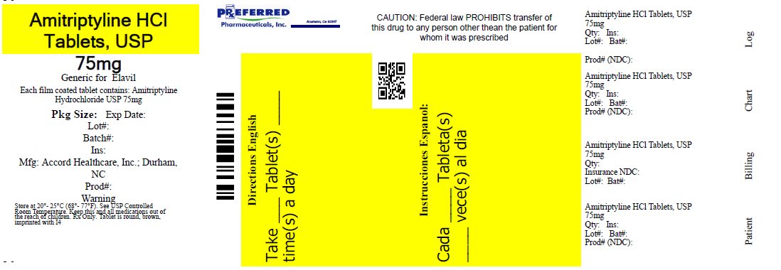 Amitriptyline HCl Tablets, USP 75mg