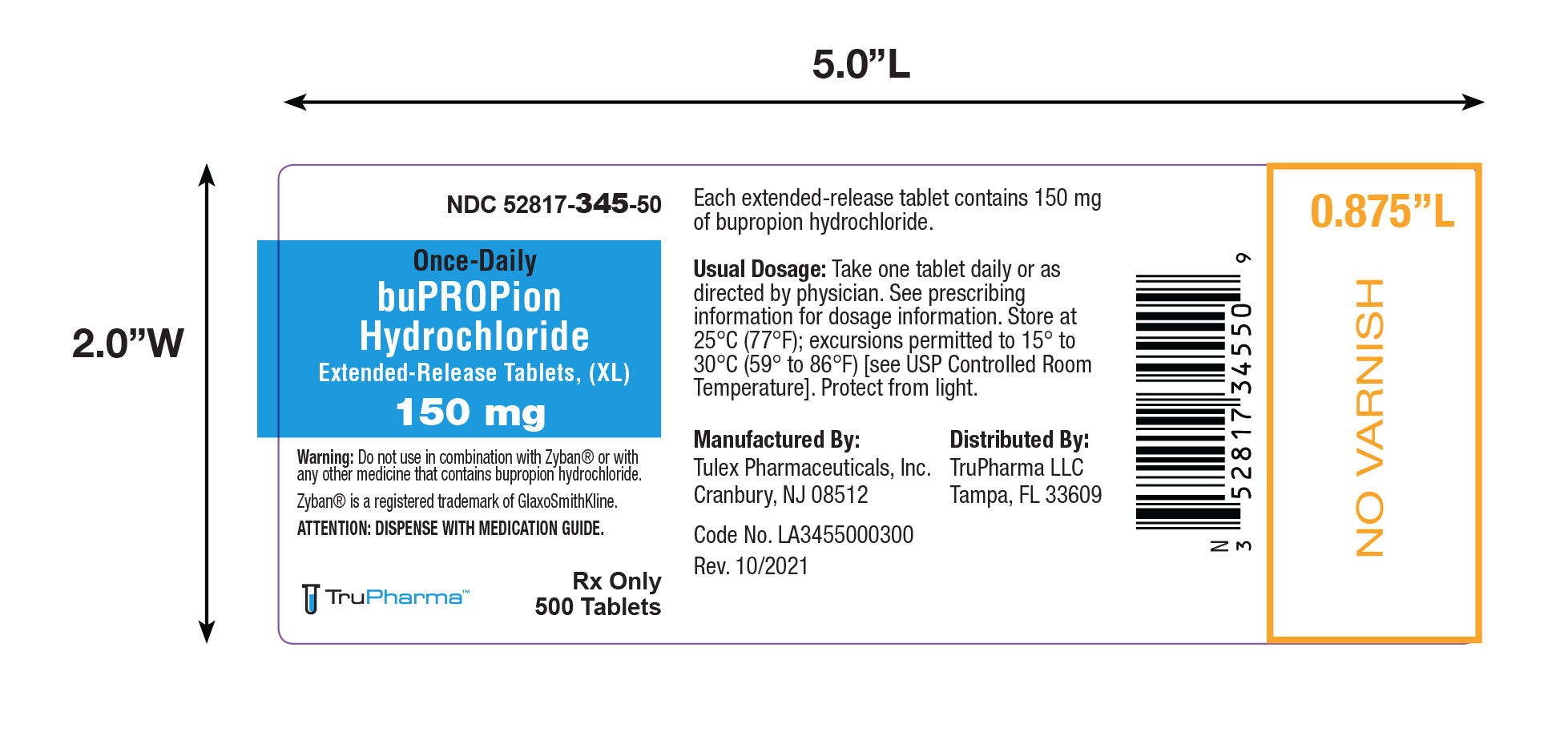 Bup-150mg-500ct