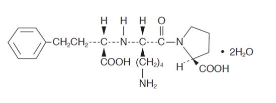 Lisinopril, USP is an oral long-acting angiotensin converting enzyme (ACE) inhibitor. Lisinopril, a synthetic peptide derivative, is chemically described as (S)-1-[N2-(1-carboxy-3-phenylpropyl)-L-lysy