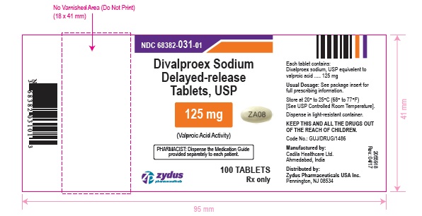 Divlaproex Sodium DR Tablets USP, 125 mg
