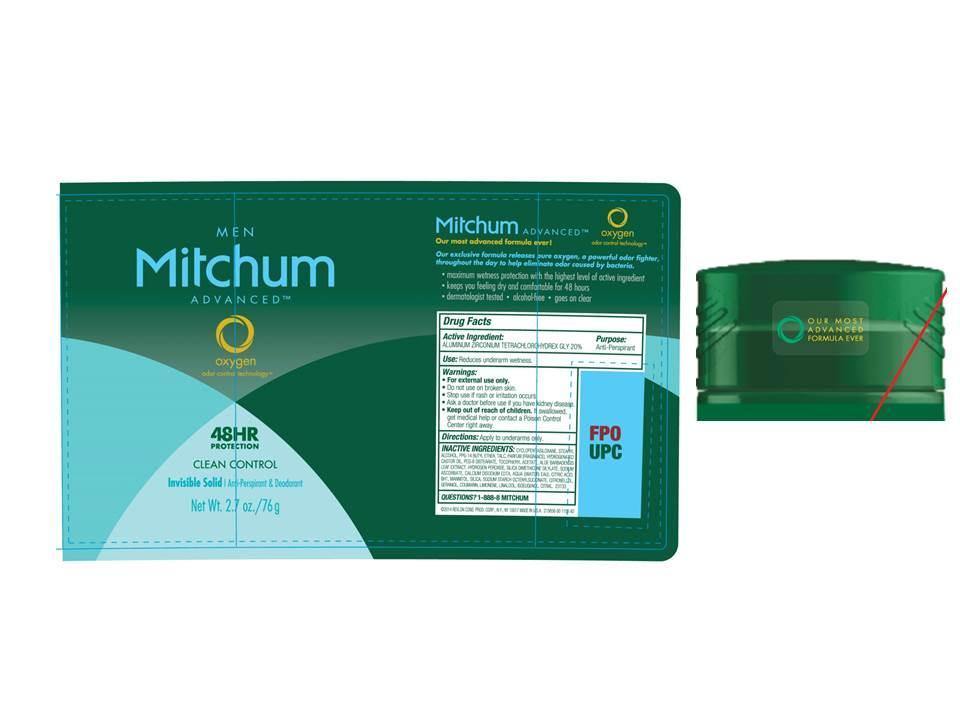 Mens Mitchum Advanced Invisible Solid Antiperspirant Deodorant (Clean 2.7 oz.