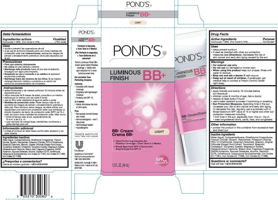Pond S Luminous Finish Cream Light Spf 15