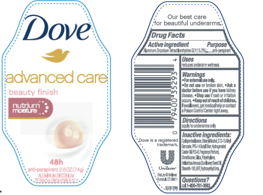 Dove Advanced Care Beauty Finish Antiperspirant Deodorant 6798