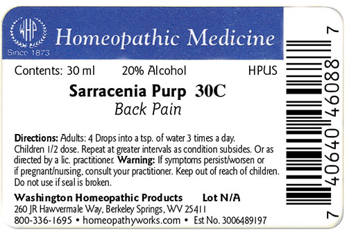 Sarracenia purp label example