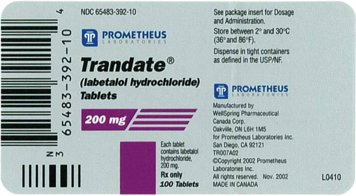 Trandate 50mg, 100mg, 200mg Labetalol Uso, efeitos colaterais e dosagem.  Preço na farmácia online. Medicamentos genericos sem receita.