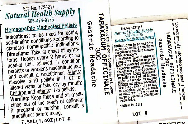 Gastric Headache Label