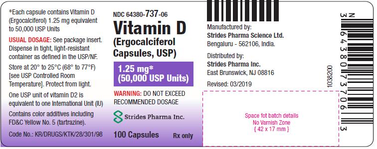 Vitamin D Ergocalciferol Capsules Usp125mg 50000 Usp