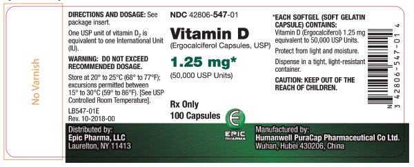 Vitamin D (Ergocalciferol) 1.25 mg equivalent to 50,000 USP Units