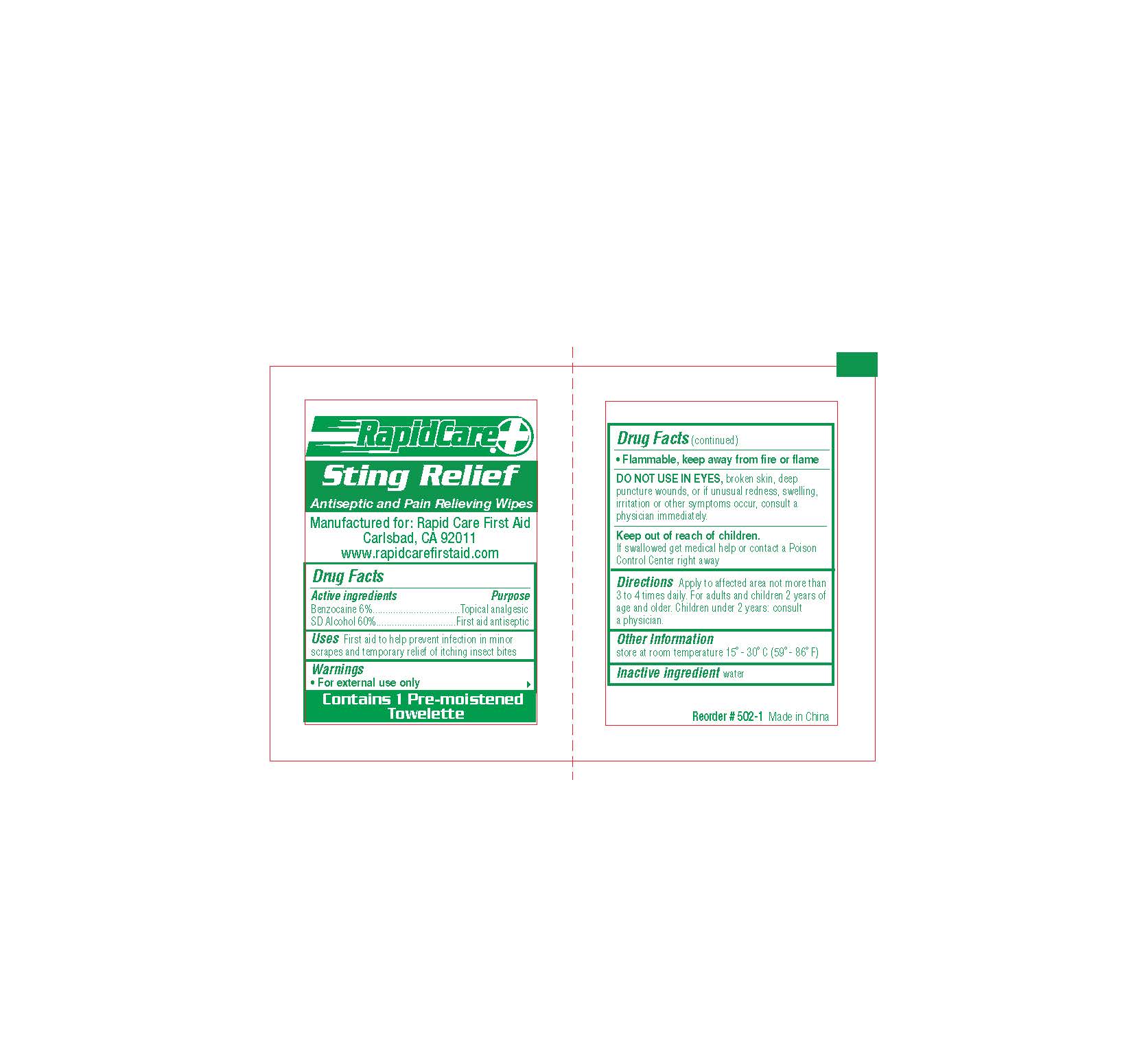 RapidCare Sting Relief Packet