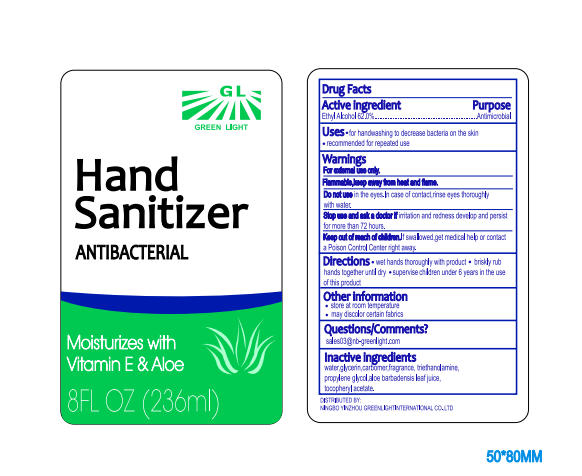 236 ml hand sanitizer label