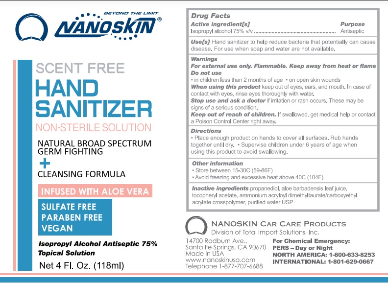 Nanoskin Scent-free Hand Sanitizer - 6 oz.