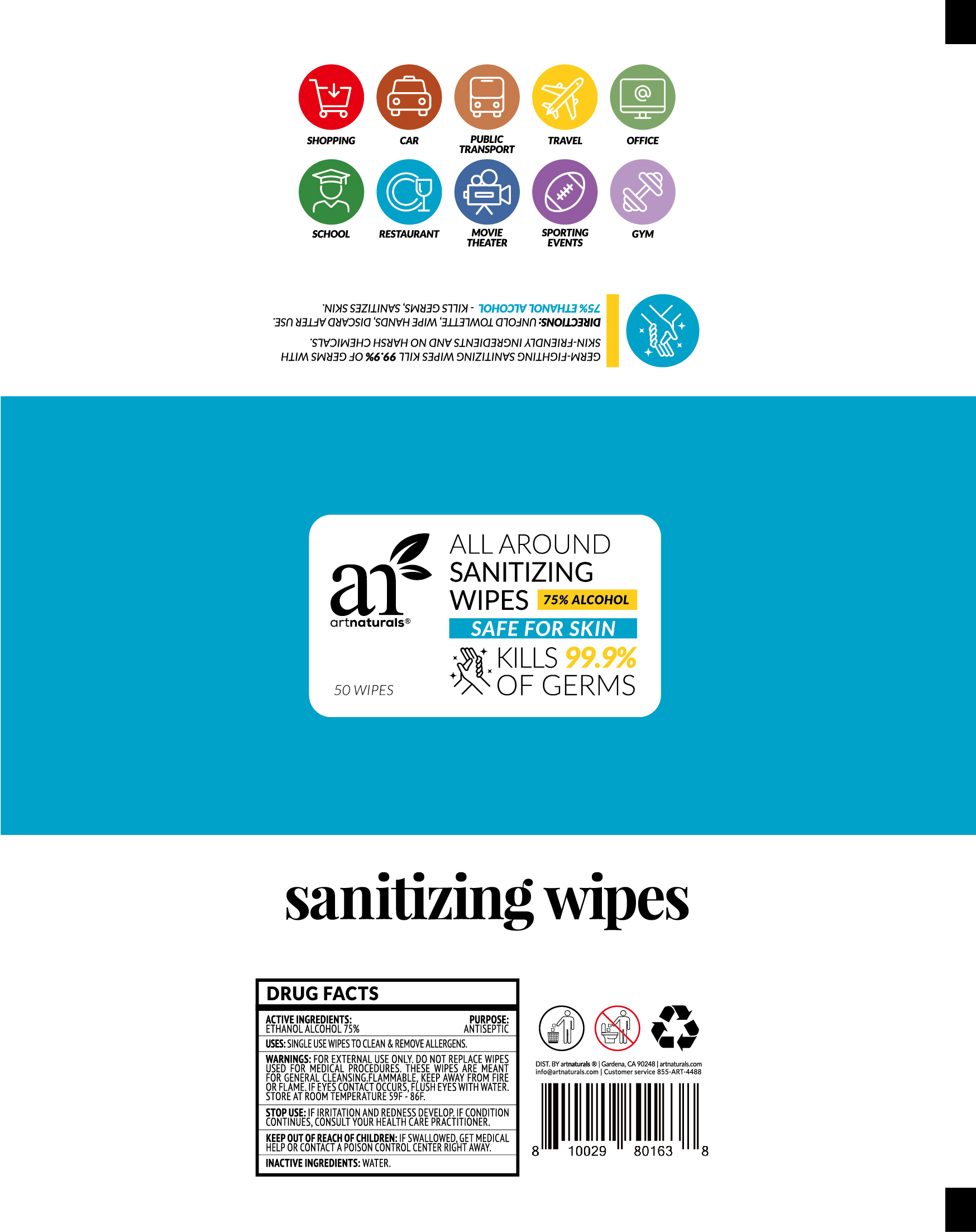 Sanitizing wipes