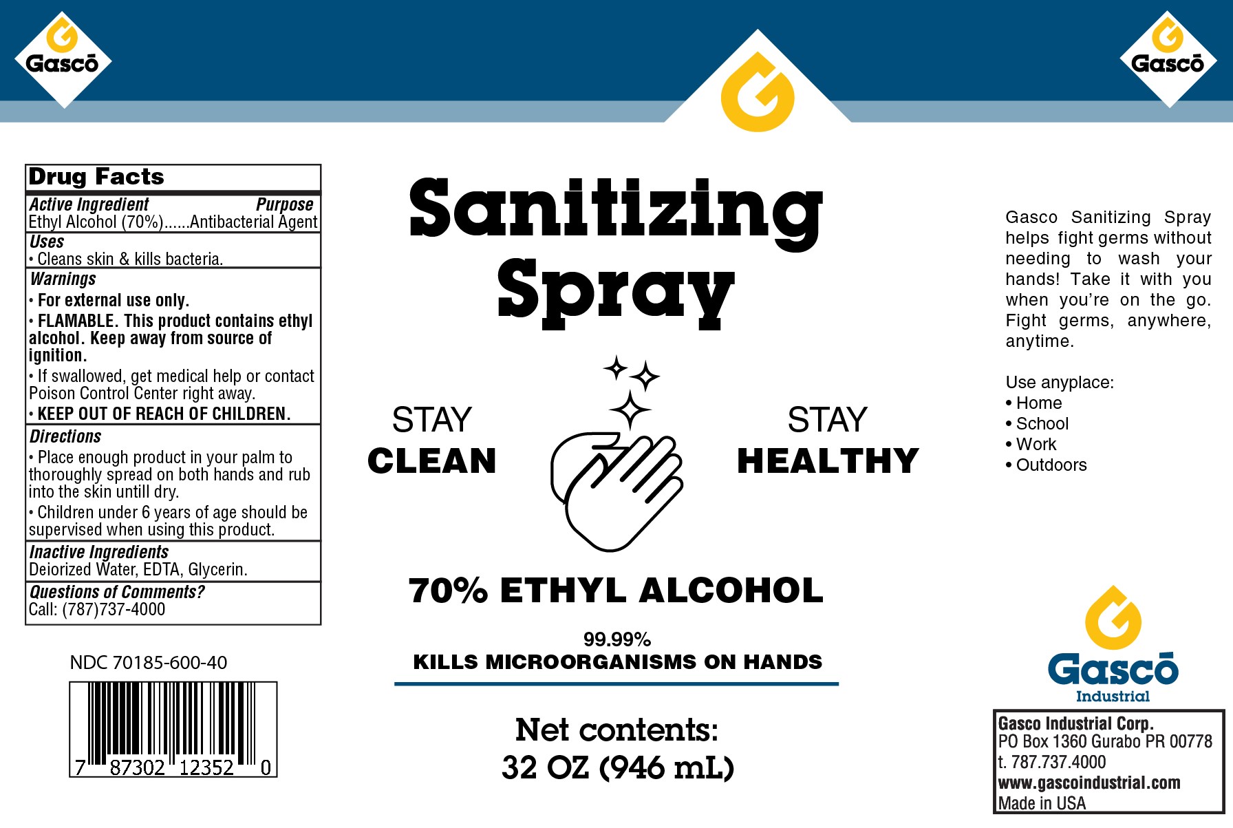 GASCO Sanitizing Spray 32 oz. 