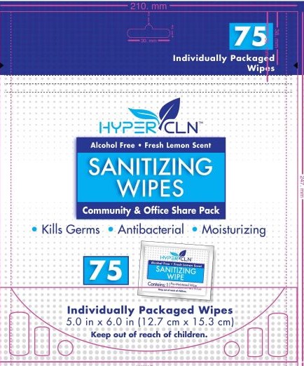 Hypercln Sanitary Wipes 75