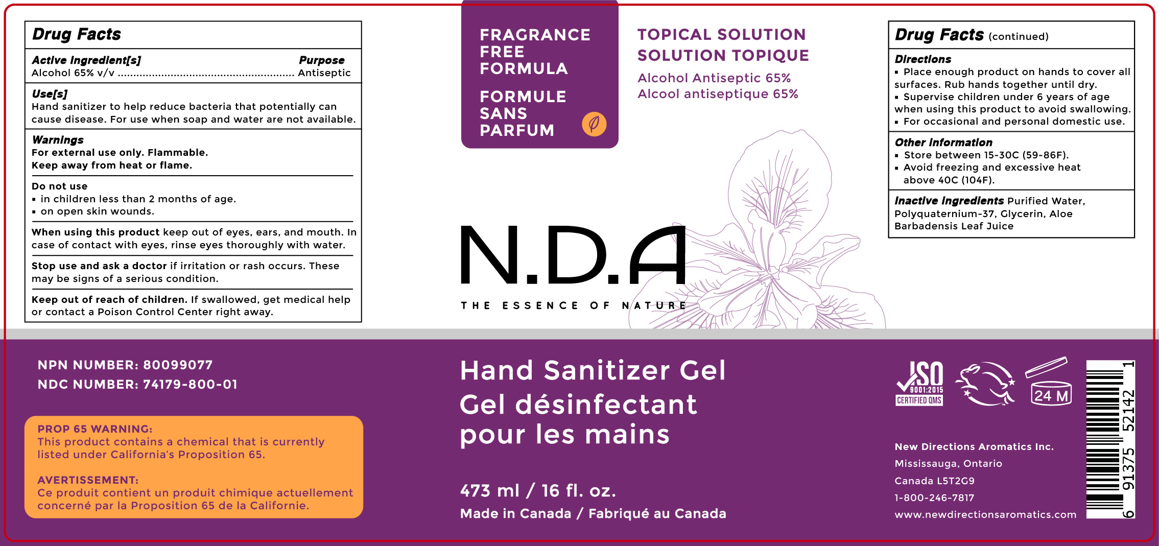 Label_Hand Sanitizer Gel 473 mL