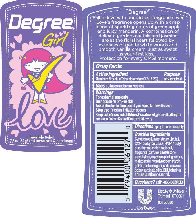 Degree Love antiperspirant deodorant