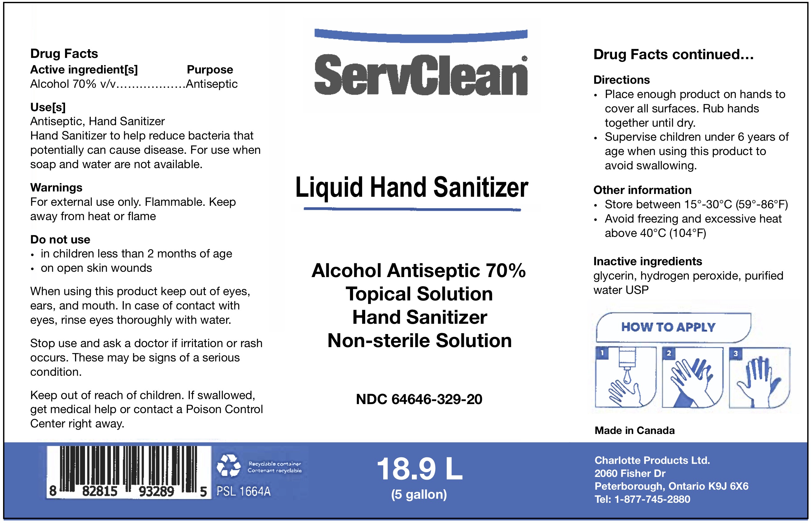 Liquid Hand Sanitizer Pail 64646-329-20