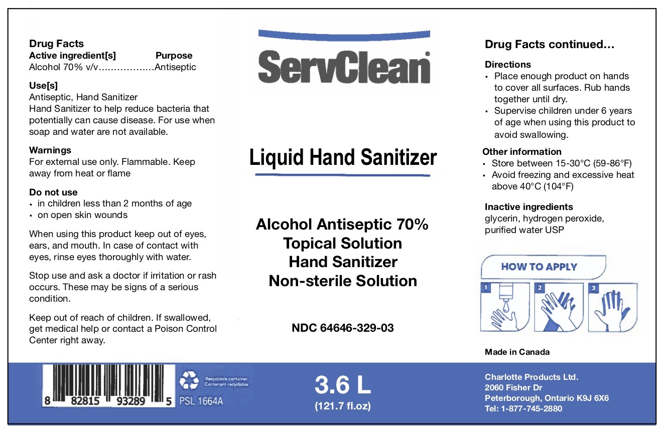 Liquid Hand Sanitizer 3.6 Litres NDC 64646-329-03