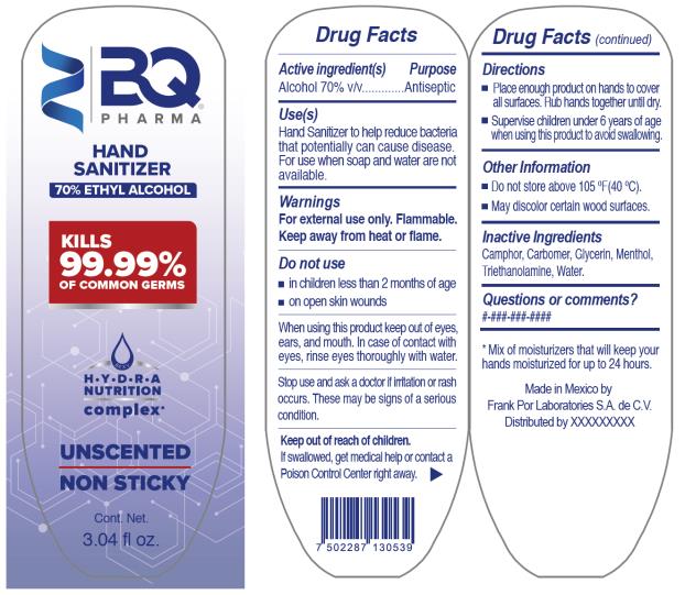PRINCIPAL DISPLAY PANEL
BQ
Pharma
Hand
Sanitizer
70 % Ethyl Alcohol
3.04 fl oz.

