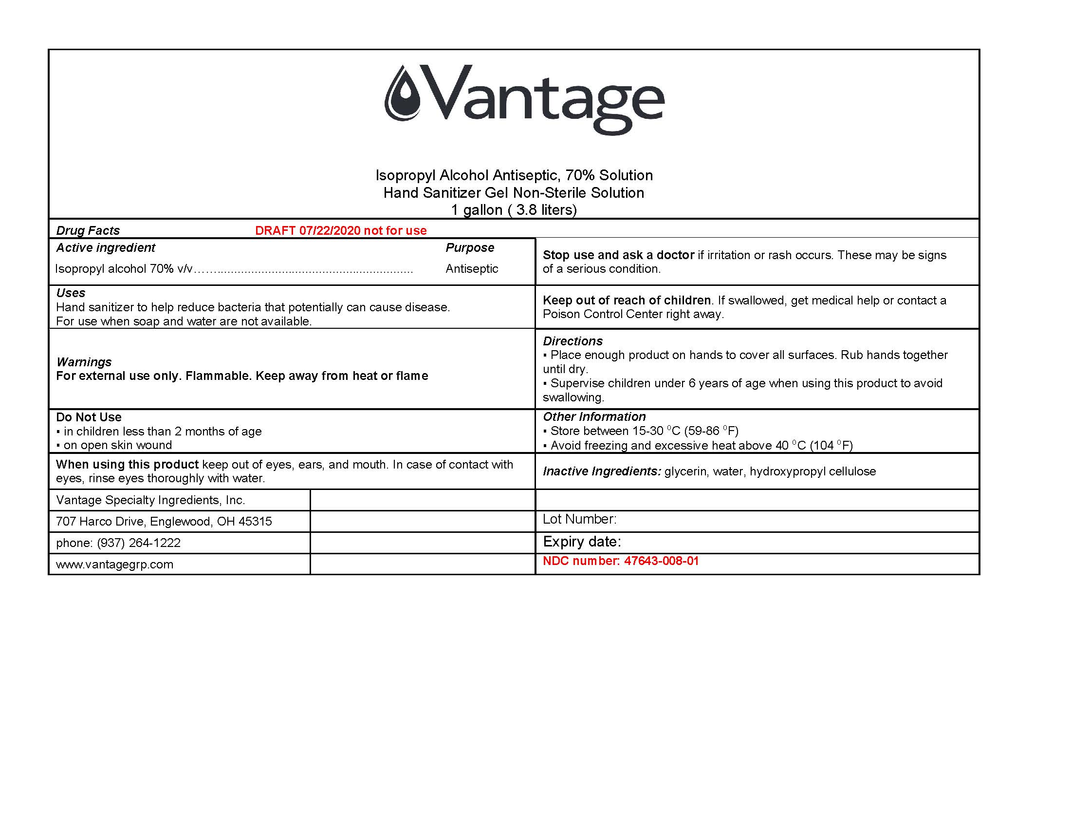 Vanitizer I-200 1-Gal label