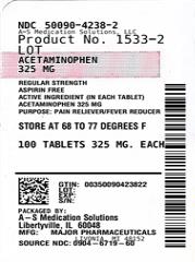 Major Pharmaceuticals Acetaminophen Drug Facts