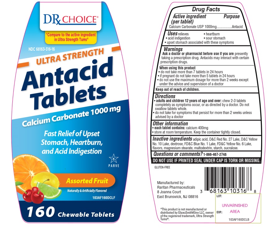 DRx Choice Ultra Strength Antacid 160 Chewable Tablets