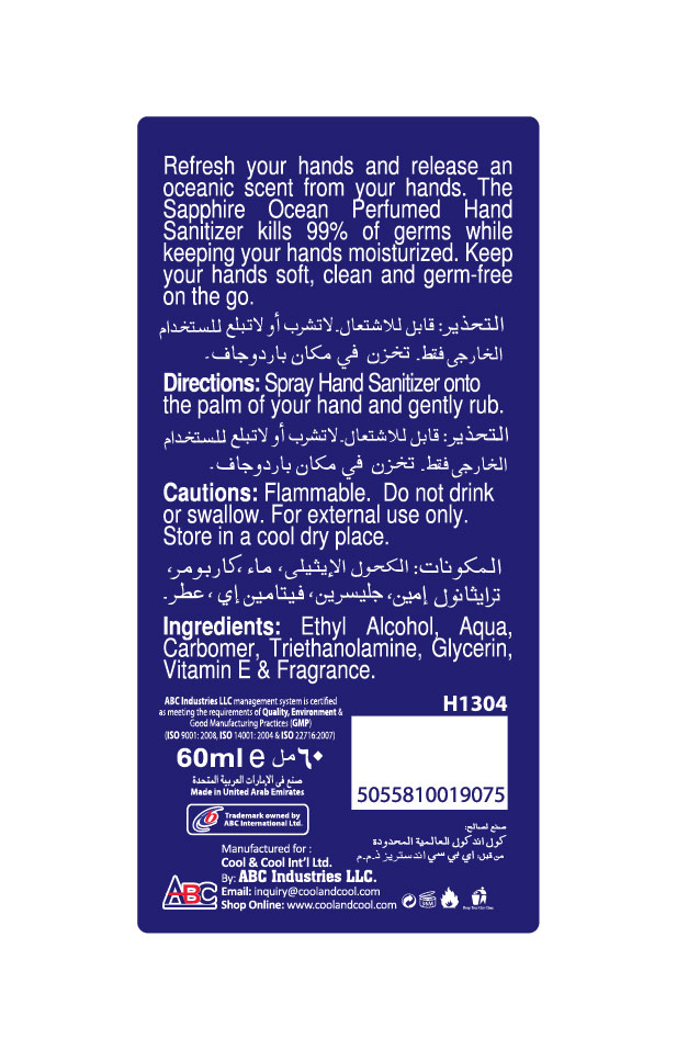 Sapphire ocean - Hand sanitizer 60 ml