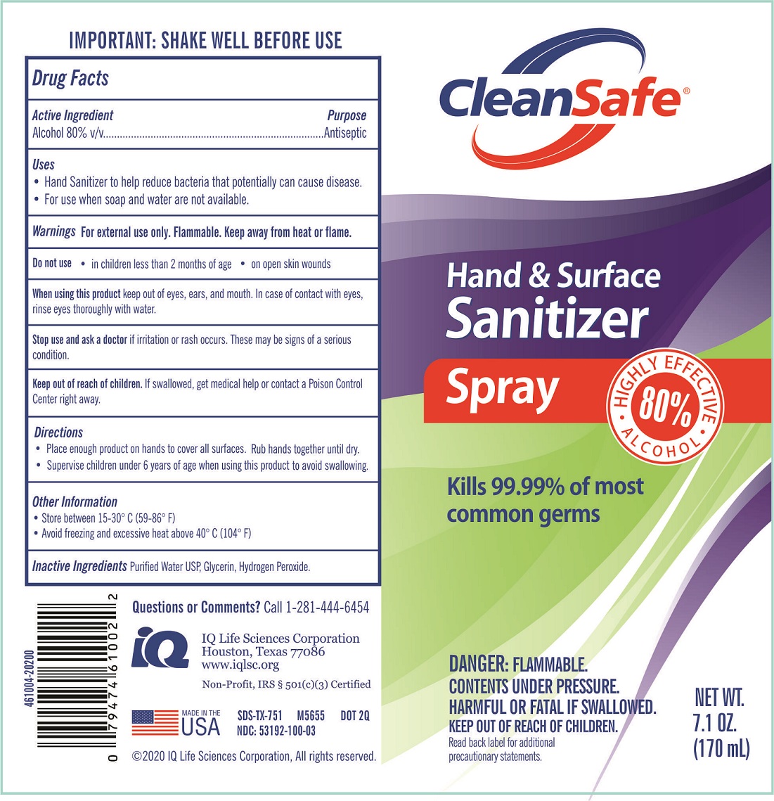 CleanSafe Hand Sanitizer - 80%