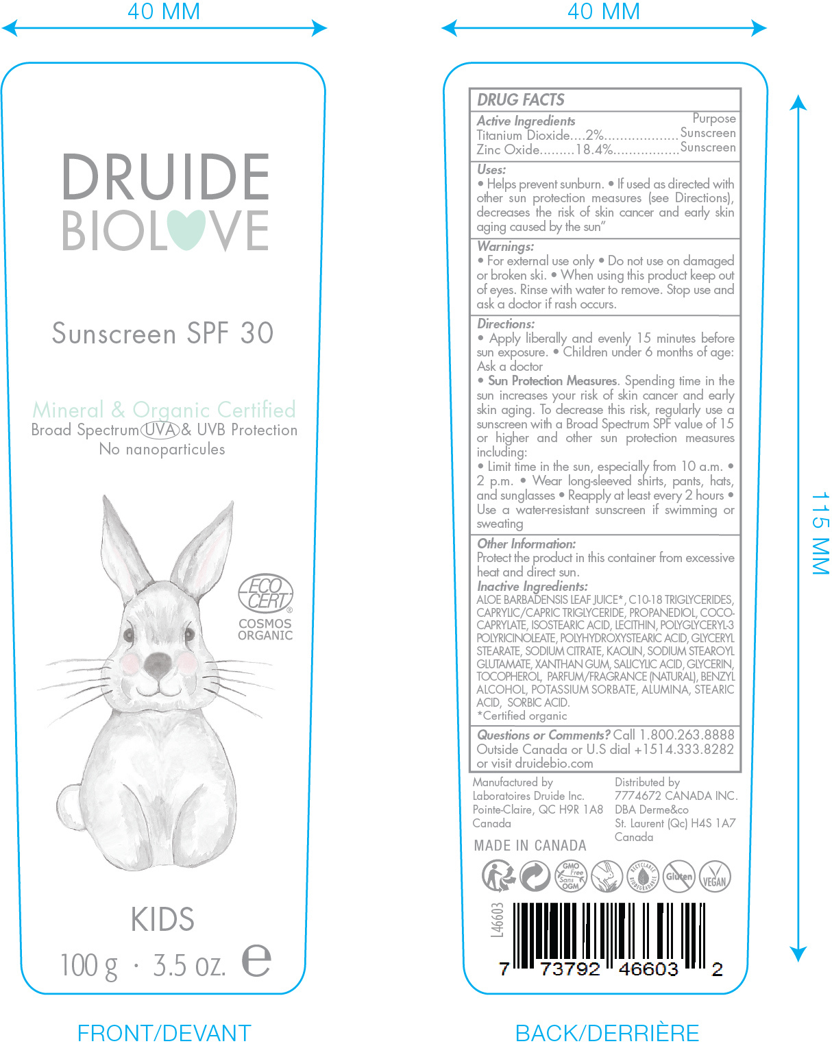 Druide Bio Love Sunscreen 100g