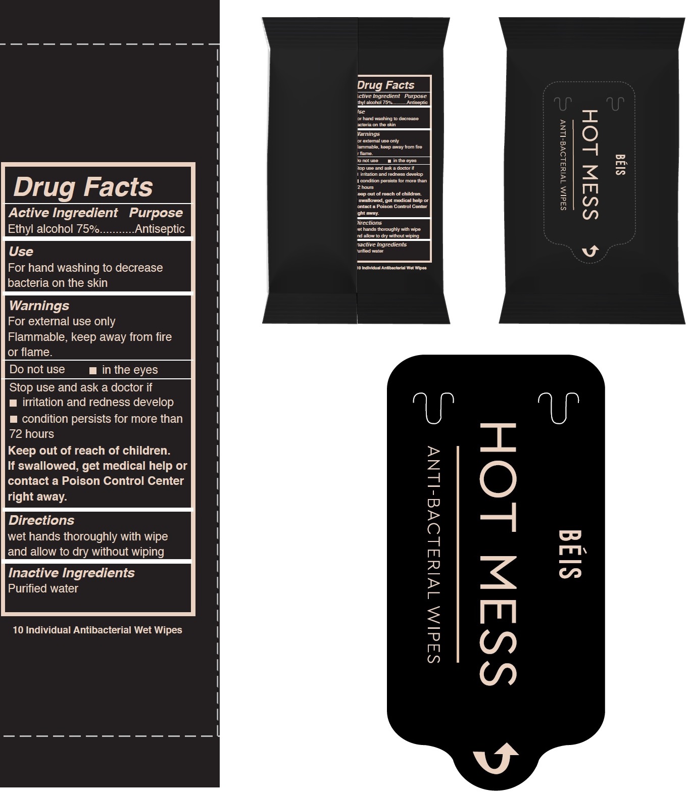 Beis Hot Mess Antibacterial Wipes (Promotional)