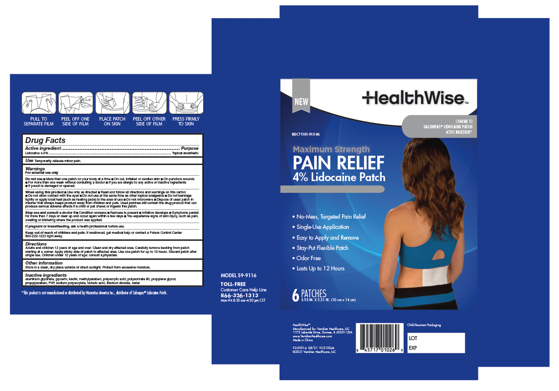  HealthWise Maximum Strength Pain Relief 4% Lidocaine Pain Relief  Patch : Health & Household