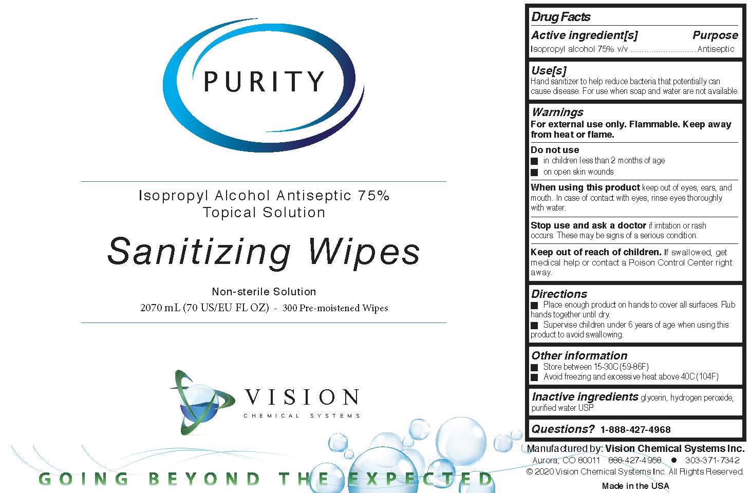 Purity Sanitizing Wips 300 Count