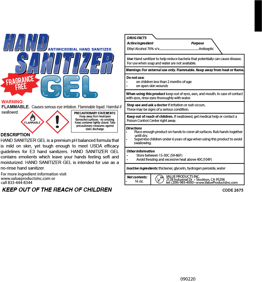 Hand Sanitizer Gel 16oz Label