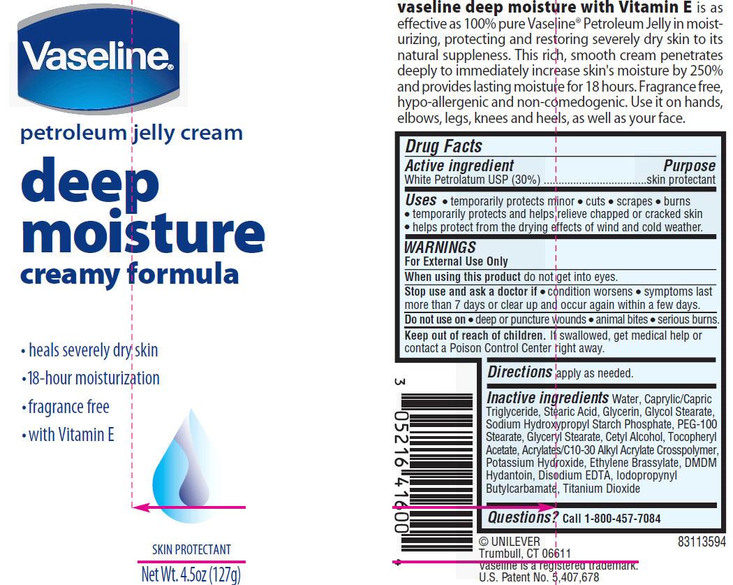 Vaseline Petroleum Jelly Cream PDP and drug facts