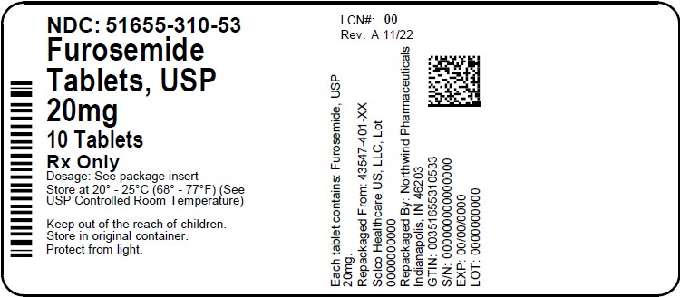 FUROSEMIDE TABLETS, USP 20mg