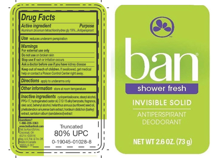 Ban Invisible Solid Antiperspirant Deodorant Shower Fresh