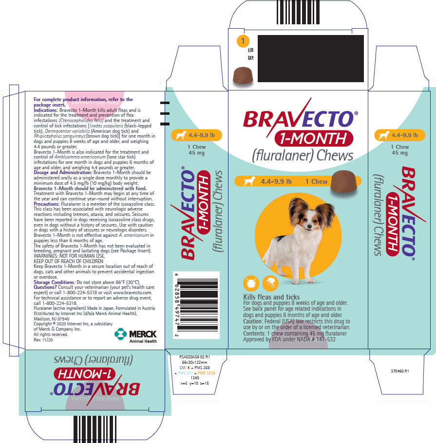 BRAVECTO® 1-MONTH (fluralaner) Chews for Dogs