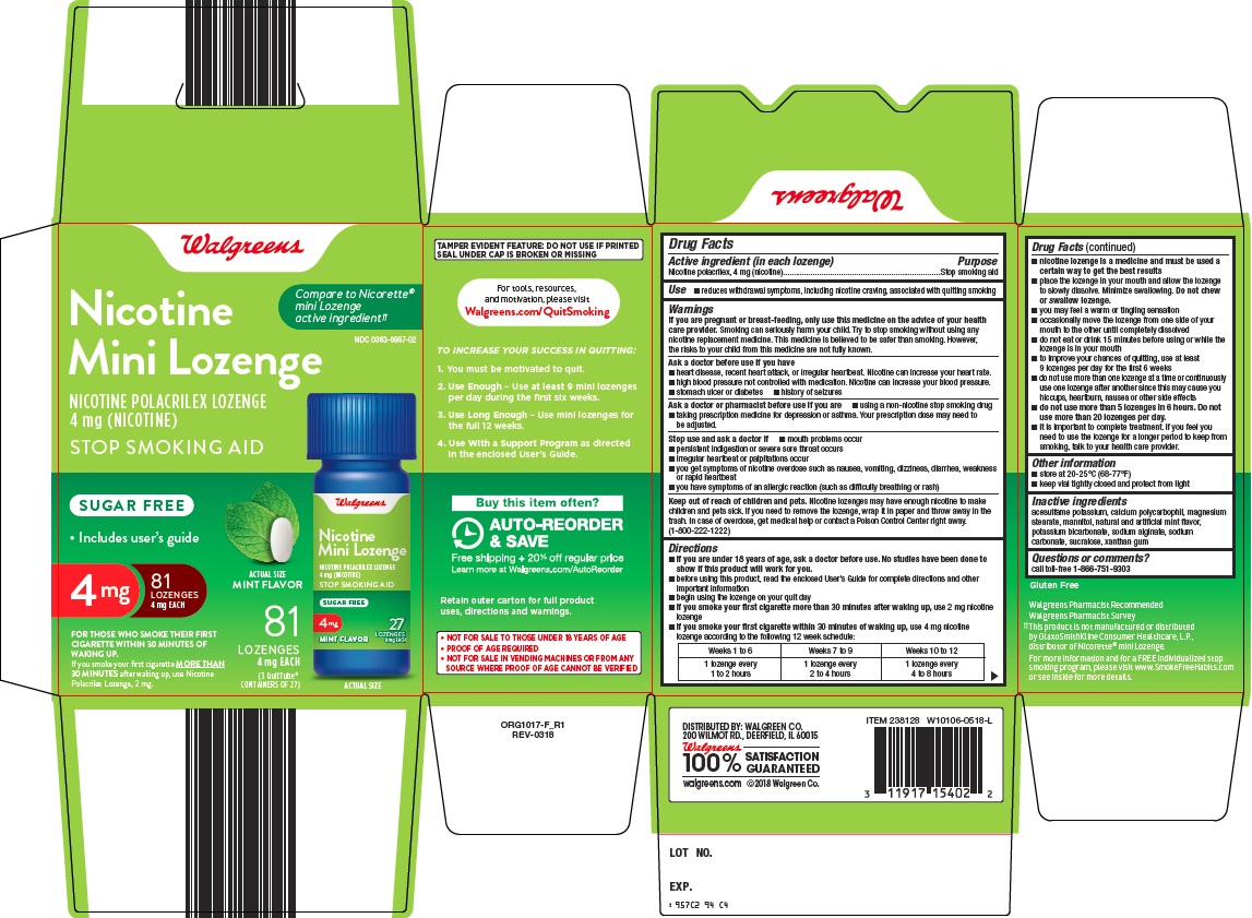 Walgreen Co. Nicotine Mini Lozenge Drug Facts