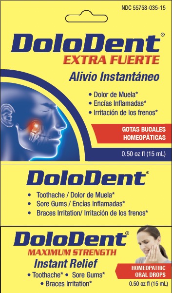  DOLODENT Tooth Pain Relief for Adults – 15 ml Tooth Ache Drops  – Natural Oral Pain Relief for Toothaches, Sore Gums and Braces Irritation  – Easy to Apply - Anti-Inflammatory Dental