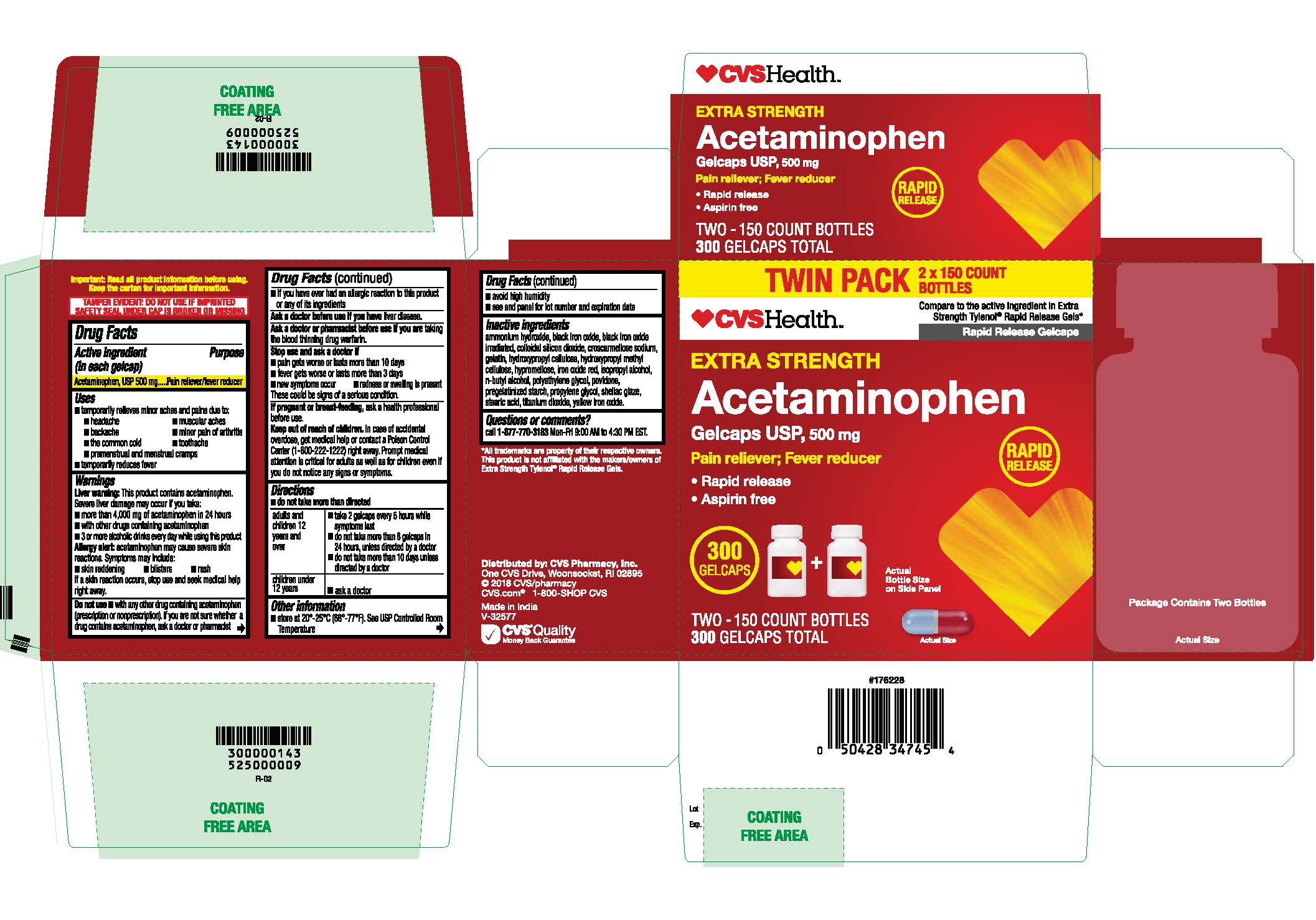 Rite Aid Acetaminophen Rapid Release Gelcaps, 500 mg, 50 ct