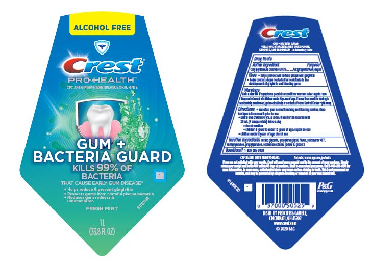 Crest Pro-Health Gum and Bacteria Guard Mouthwash, Alcohol Free, Mint, 1 L